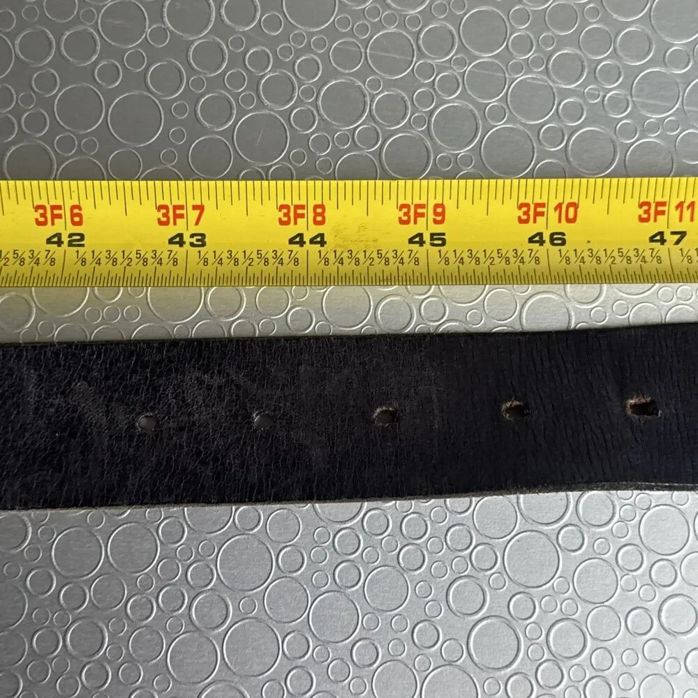 American Eagle Mens Rugged Brown Leather Reversible Belt 44 Eagle Logo Y2K